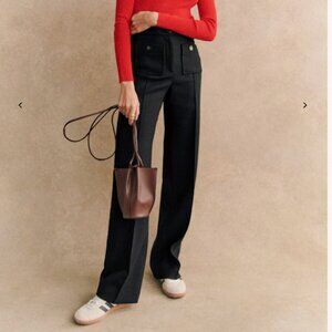 Sézane 	 Dan Trousers Bottoms Colour : Black Size : US 6 (FR Size 38)